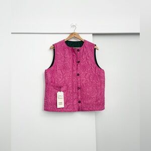 NWT Damson Madder Georgie Reversible Gilet Vest Floral Embroidered Size US 8